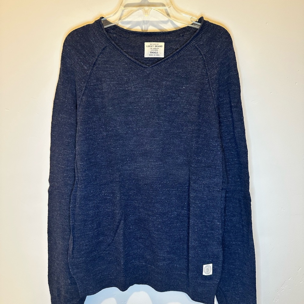 NWOT Lucky Brand Navy Blue V-Neck Sweater Size Small